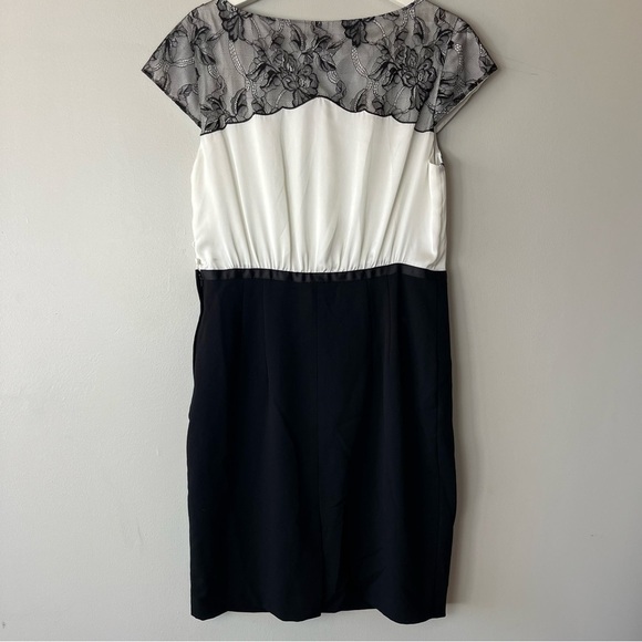 H&M Black and White Lace Details Sheath Workwear Zip Side Dress 12 - Picture 13 of 13